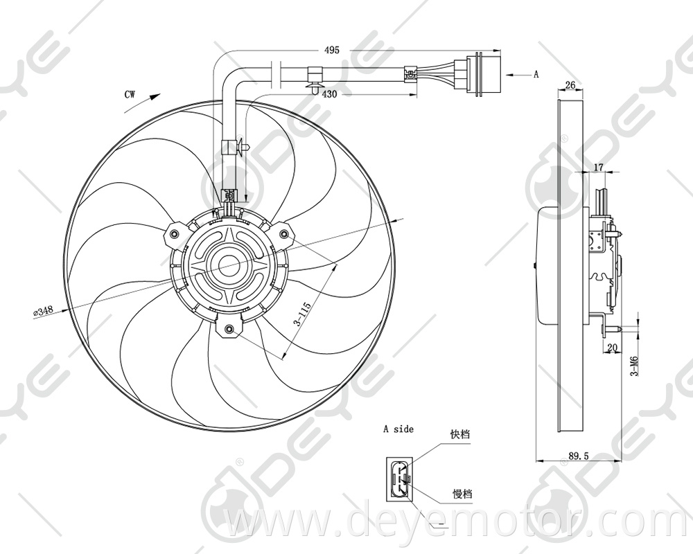 6H0959455 radiator cooling fan for VW POLO GOLF LUPO NEW BEETLE JETTA BORA DERBY FOX SKODA FABIA SEAT AROSA